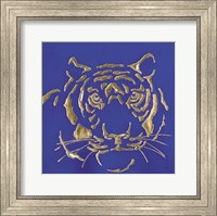 Framed Gilded Tiger Indigo