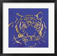Gilded Tiger Indigo Framed Print