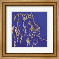 Framed 'Gilded Lion Indigo' border=