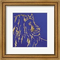 Framed 'Gilded Lion Indigo' border=