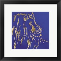 Framed 'Gilded Lion Indigo' border=