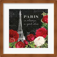 Framed 'Rouge Paris II Black' border=