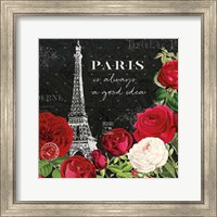 Framed 'Rouge Paris II Black' border=