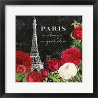 Framed 'Rouge Paris II Black' border=