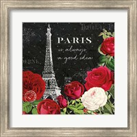 Framed 'Rouge Paris II Black' border=