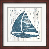 Framed Nautical Collage IV On White Wood