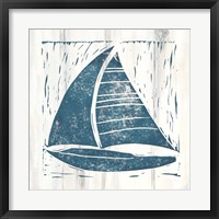 Framed Nautical Collage IV On White Wood