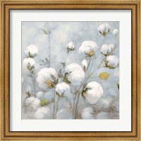 Framed Cotton Field Blue Gray Crop