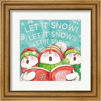 Framed 'Let it Snow VIII' border=