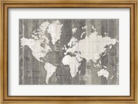 Framed Old World Map Neutral