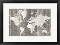 Framed Old World Map Neutral