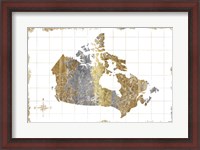 Framed Gilded Map Canada