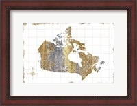Framed Gilded Map Canada