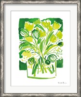 Framed Lemon Green Tulips II