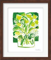 Framed Lemon Green Tulips II