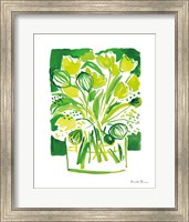 Framed Lemon Green Tulips II