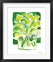 Framed 'Lemon Green Tulips II' border=