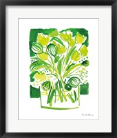 Framed 'Lemon Green Tulips II' border=