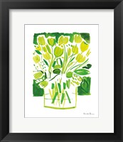 Framed Lemon Green Tulips I