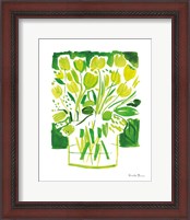 Framed 'Lemon Green Tulips I' border=