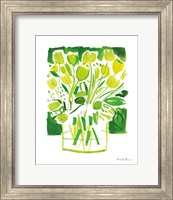 Framed 'Lemon Green Tulips I' border=