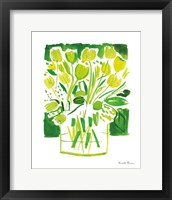 Framed 'Lemon Green Tulips I' border=