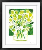 Framed Lemon Green Tulips I