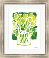 Framed Lemon Green Tulips I