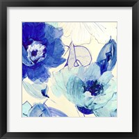 Framed 'Toile Fleurs II' border=