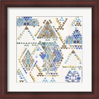 Framed Blue Aztec