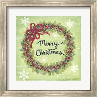 Framed 'Merry Christmas Wreath' border=