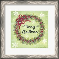 Framed Merry Christmas Wreath