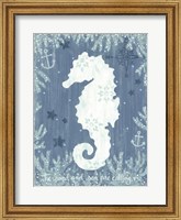 Framed White Seahorse