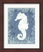 Framed White Seahorse