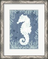 Framed White Seahorse