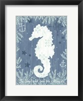 Framed White Seahorse