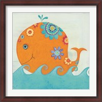 Framed Happy Floral Whale