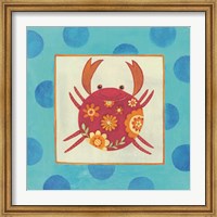 Framed Happy Floral Crab