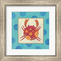 Framed Happy Floral Crab