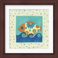 Framed 'Happy Floral Fish' border=