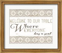 Framed Welcome to Our Table