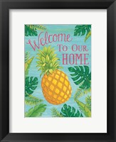 Framed Tropical Leaves & Pineapple