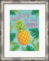Framed Tropical Leaves & Pineapple