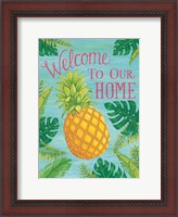 Framed Tropical Leaves & Pineapple