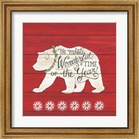 Framed 'Most Wonderful Time Bear' border=