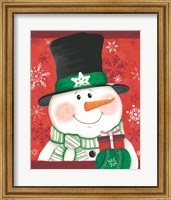 Framed Snowman with Gift