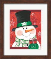 Framed Snowman with Gift