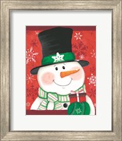 Framed Snowman with Gift