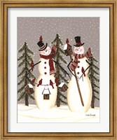 Framed Snowy Day Snowmen
