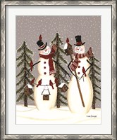 Framed Snowy Day Snowmen